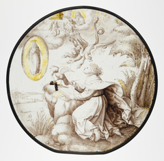 Roundel with Saint John on Patmos with Apocalyptic Vision by Style of Dirck Vellert