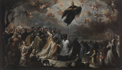 Saint Augustine vanquishing the Plague of Locusts by Miguel Jacinto Meléndez