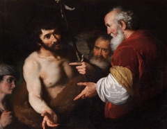 Saint John the Baptist interrogated about Christ by Bernardo Strozzi