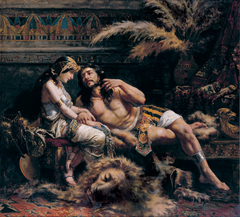 Samson and Delilah by Jose Echenagusía Errazquin