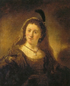 Saskia with a plumed veil by Govert Flinck