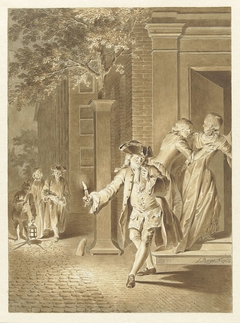 Scene uit Lubbert Lubbertse, of de geadelde boer by Jacobus Buys