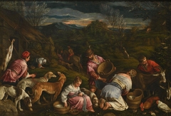 Seasonal allegory with Adam and Eve by Leandro Bassano