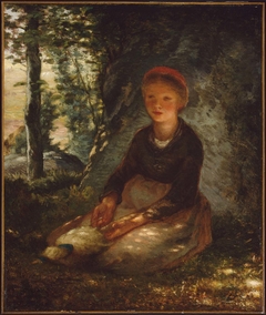 Shepherdess Seated in the Shade by Jean-François Millet