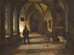 Soldier in an Abbey Cloister by Ludwig von Rössler