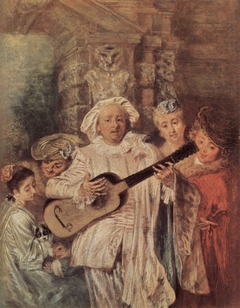 Sous un habit de Mezetin by Antoine Watteau