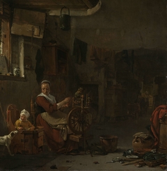 Spinning Peasant Woman by Thomas Wijck