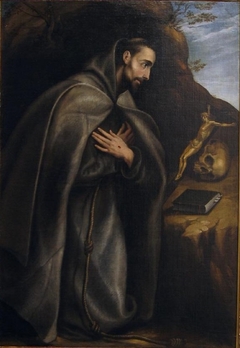 St. Francis kneeling in meditation by El Greco