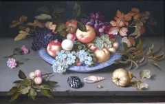 Still Life of Fruit on a Kraak Porcelain Dish by Balthasar van der Ast