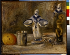 Still Life with a faience Figure by Auguste Renoir