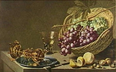 Still life with fruit on a table by Pieter Claesz