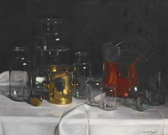 Still Life with Glass Jars by Á. Romek