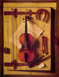 Still Life with Violin and Music by William Michael Harnett