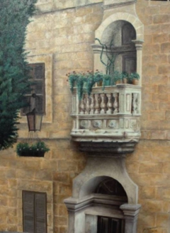 Stone Balcony at Mdina by Benny Brimmer