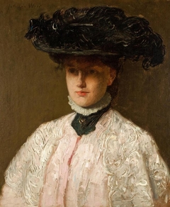 The Black Feather Hat by J Alden Weir