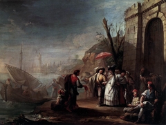 The Embarkation by Mariano Salvador Maella