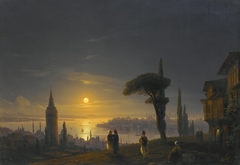 The Galata Tower by Moonlight by Ivan Aivazovsky