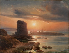 The Harbour in Agrigento by Thomas Fearnley