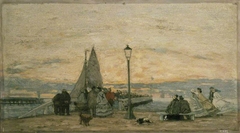 The Jetty at Trouville: Sunset by Eugène Louis Boudin