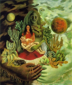 The Love Embrace of the Universe, the Earth (Mexico), Myself, Diego and Señor Xólotl by Frida Kahlo