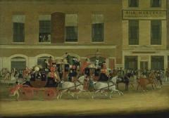 The Royal Mail Coaches for the North Leaving the Angel, Islington by James Pollard