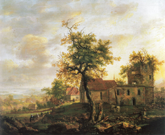 The ruined church at Avaldsnes on Karmøy by Johan Christian Dahl