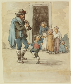 The shawm player and his son by Elizabeth Boott