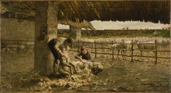 The Sheepshearing by Giovanni Segantini