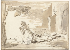 Thisbe bij het lijk van Pyramus by Ferdinand Bol