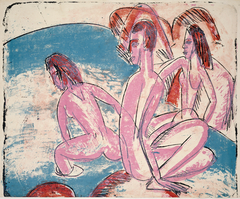 Three Bathers by Stones (Drei Badende an Steinen) by Ernst Ludwig Kirchner