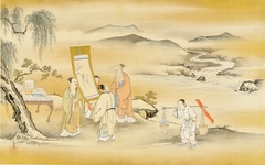 Three Sages Examining a Painted Scroll by Kanō Tsunenobu