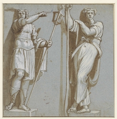 Twee caryatiden, onder de verdrijving van Heliodorus by Rafaël