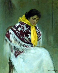 Woman with Yellow Scarf (El panuelo amarillo) by Ramon Casas i Carbó