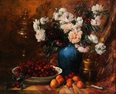 Vase, fleurs et fruits by Antoine Vollon