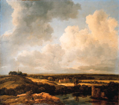 View of the dunes near Bloemendaal with ruins in the foreground by Jacob van Ruisdael