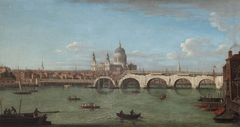 View of the Thames with Blackfriars Bridge and St Paul's Cathedral by Samuel Scott