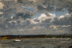 View over the Rhine at Düsseldorf by Victor Westerholm