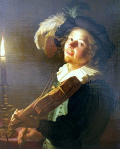 Violin Player by Candlelight by Gerard van Honthorst