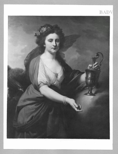 Weibliches Bildnis (Frau mit Schleier) (Weibliches Bildnis mit allegorischen Beiwerk) by Johann Baptist von Lampi the Elder