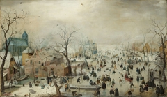 Winter Landscape with Ice Skaters by Hendrick Avercamp