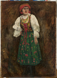 Woman in a Kraków folk costume by Tadeusz Makowski