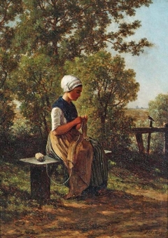 Woman Knitting by Alexander Mollinger