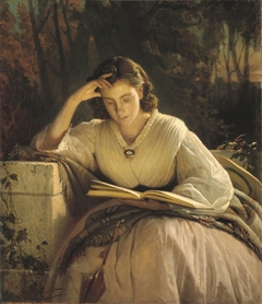 Woman Reading. Portrait of Sofia Kramskaya by Ivan Kramskoi