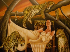 Woman with Leopards by Petros S. Papapostolou