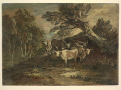 Wooded Landscape with Cows by Thomas Gainsborough