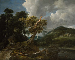 Wooded River Landscape by Jacob van Ruisdael