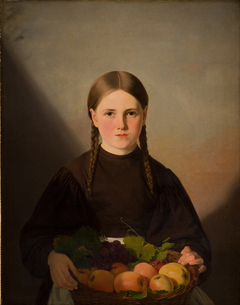 A Girl with a Basket of Fruits by Jørgen Roed