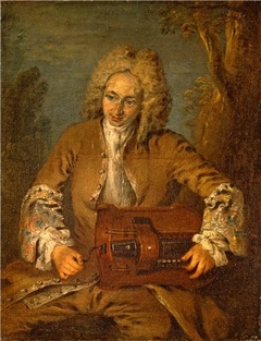 A Man Playing a Hurdy-Gurdy by Nicolas Lancret