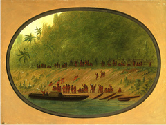 A Small Orejona Village by George Catlin