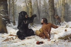 A Tight Fix—Bear Hunting, Early Winter [The Life of a Hunter: A Tight Fix] by Arthur Fitzwilliam Tait